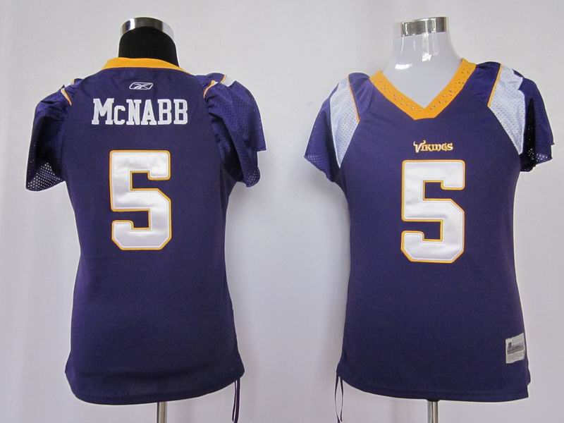 Vikings #5 Donovan McNabb Purple Women's Field Flirt Stitched NFL Jersey